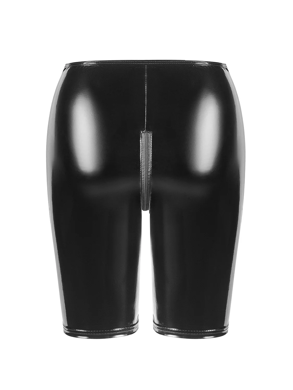 Women Europe/America Style Fashion Sexy High Light PVC Patent Leather Zipper Open Crotch No Smell Accurate Size Shorts WBGX