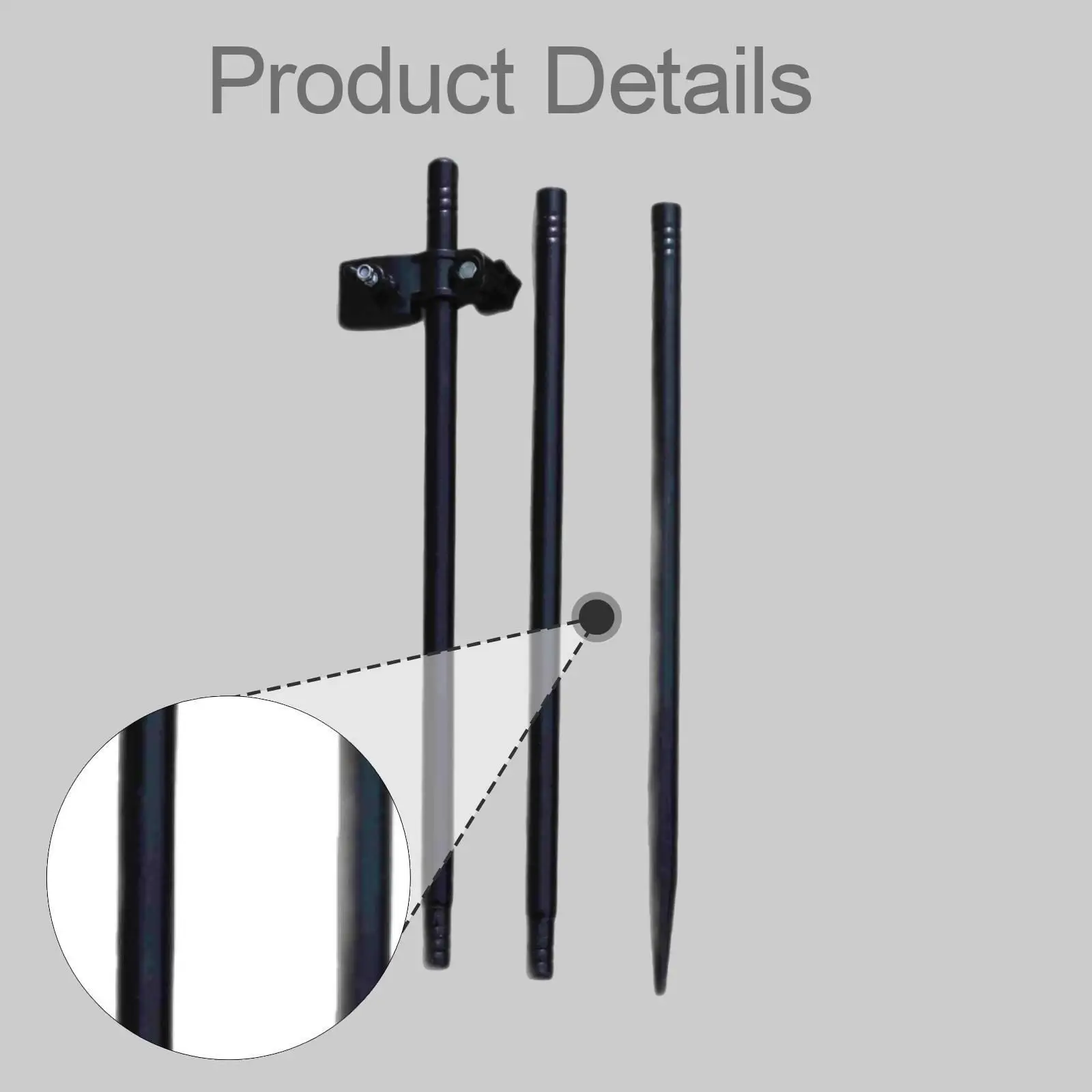 Umbrella Ground Stake Iron Modular Spike 120cm Adjustable Parasol Stand Garden Sunshade Holder for Beach Lawn and Patio
