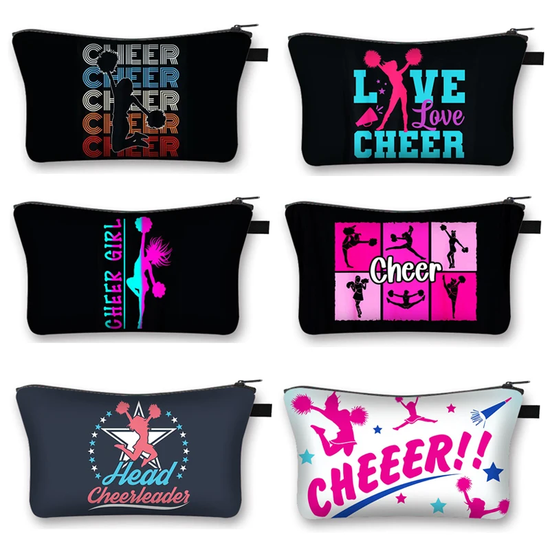 

Cheerleading Girls Cosmetic Bag Women Lipstick Key Storage Bags Cheerleader Cosmetic Case Female Mini Pouches Toiletry Kit Gift