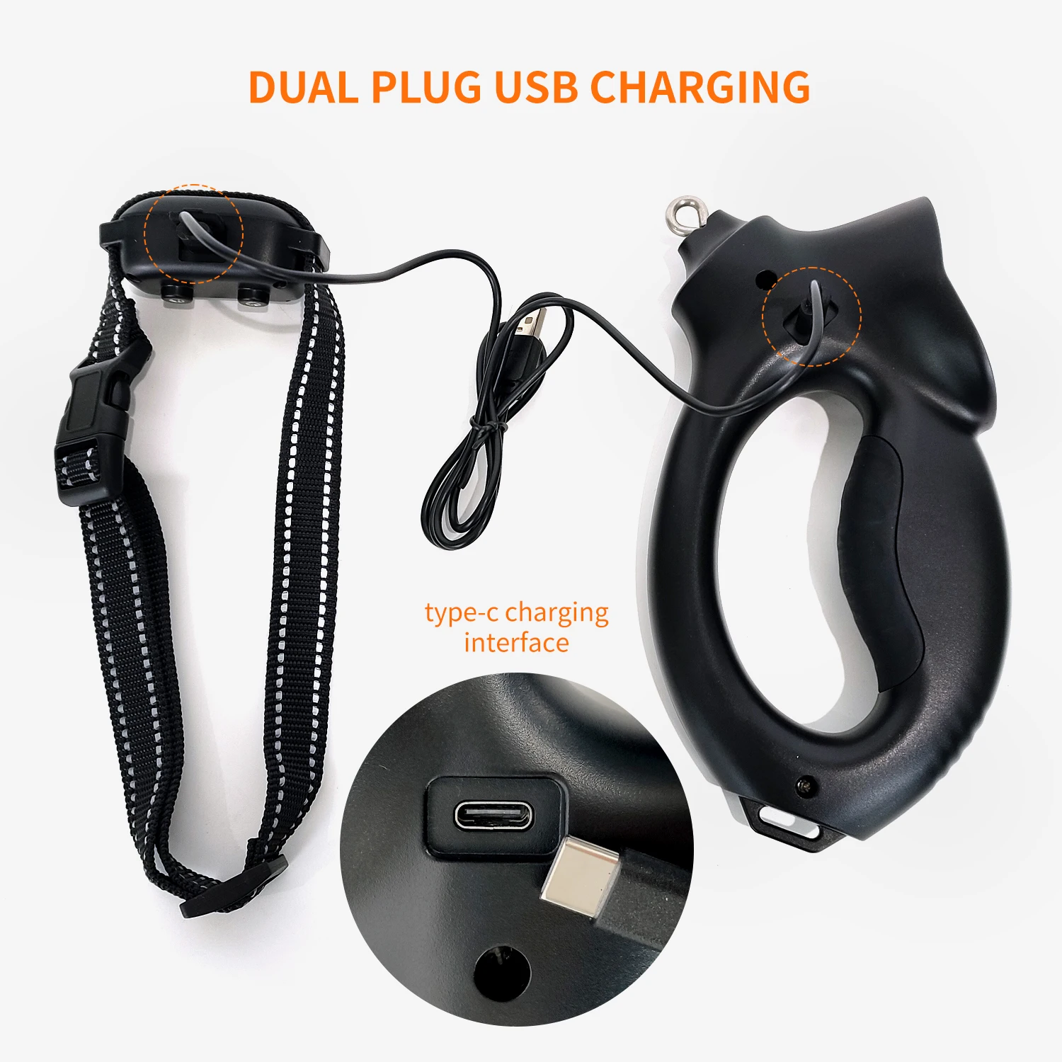 

Outdoor 2-in-1 Anti-barking Retractable Dog Collar Leash Set Luxury Training Adjustable Barking Control Range Custom Dog Leash