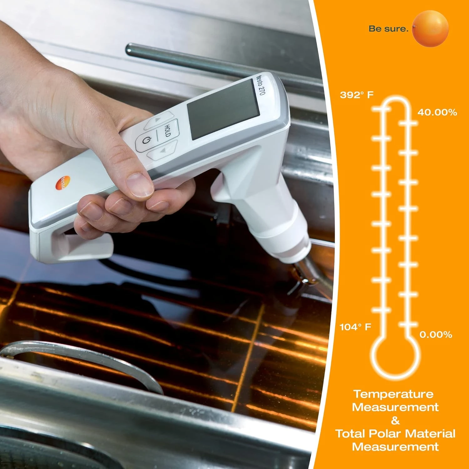 270 Oil Analysis Kit – Oil Thermometer for Temperature and Total Polar Material Measurement in Deep Fryers Digital Thermometer