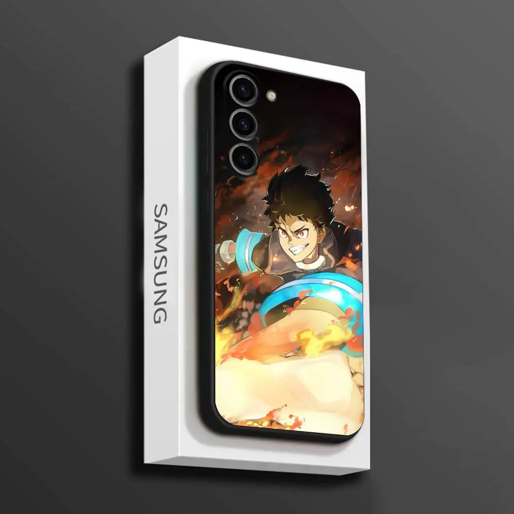 Custodia per telefono F-Fire S-Shinra K-K kennabe per Samsung Galaxy A 73,72,51,53,52,71,22,5G,Nota, J7,8,9 Cover morbida nera