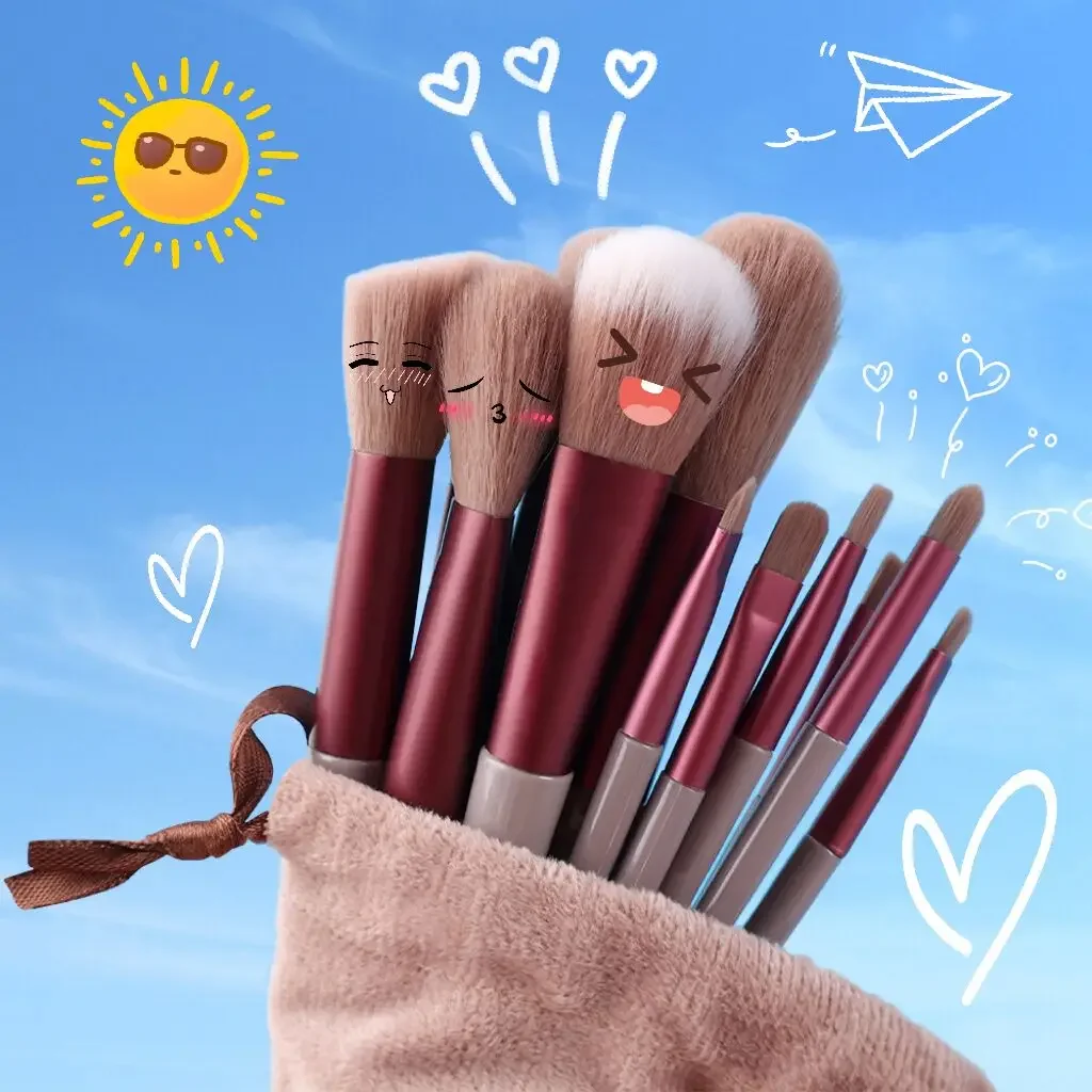 Ensemble de Pinceaux de Maquillage Professionnels pour Fond de Teint, Blush, Poudre, Fard à Paupières, Mélange, Duveteux, Outils de miles, 16 Pièces