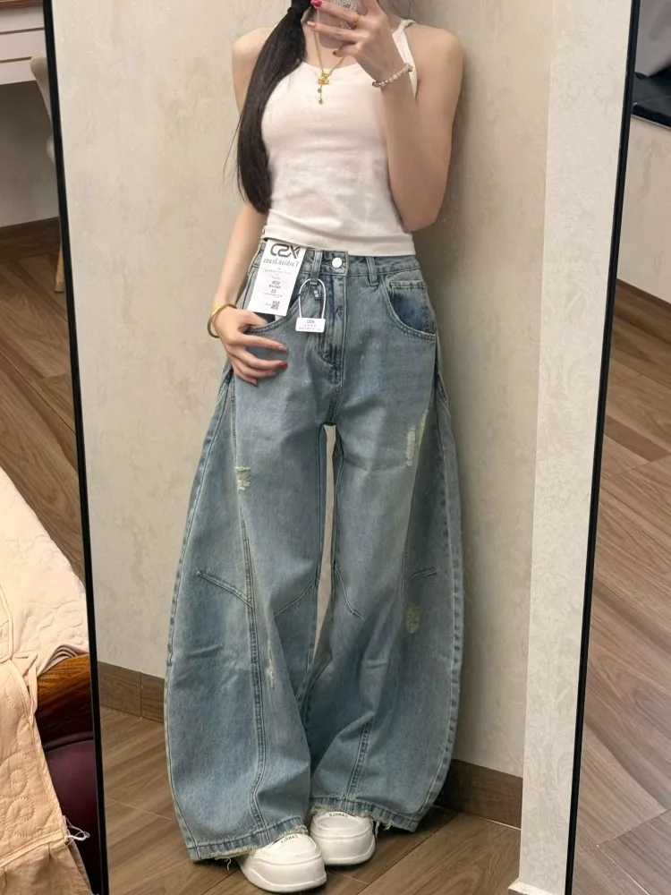 

Широкие брюки, льняные женские летние быстросохнущие брюки с высокой посадкой, милые молодежные музыкальные мероприятия, гостиная, мягкие завязки, струящийся спандекс, OL