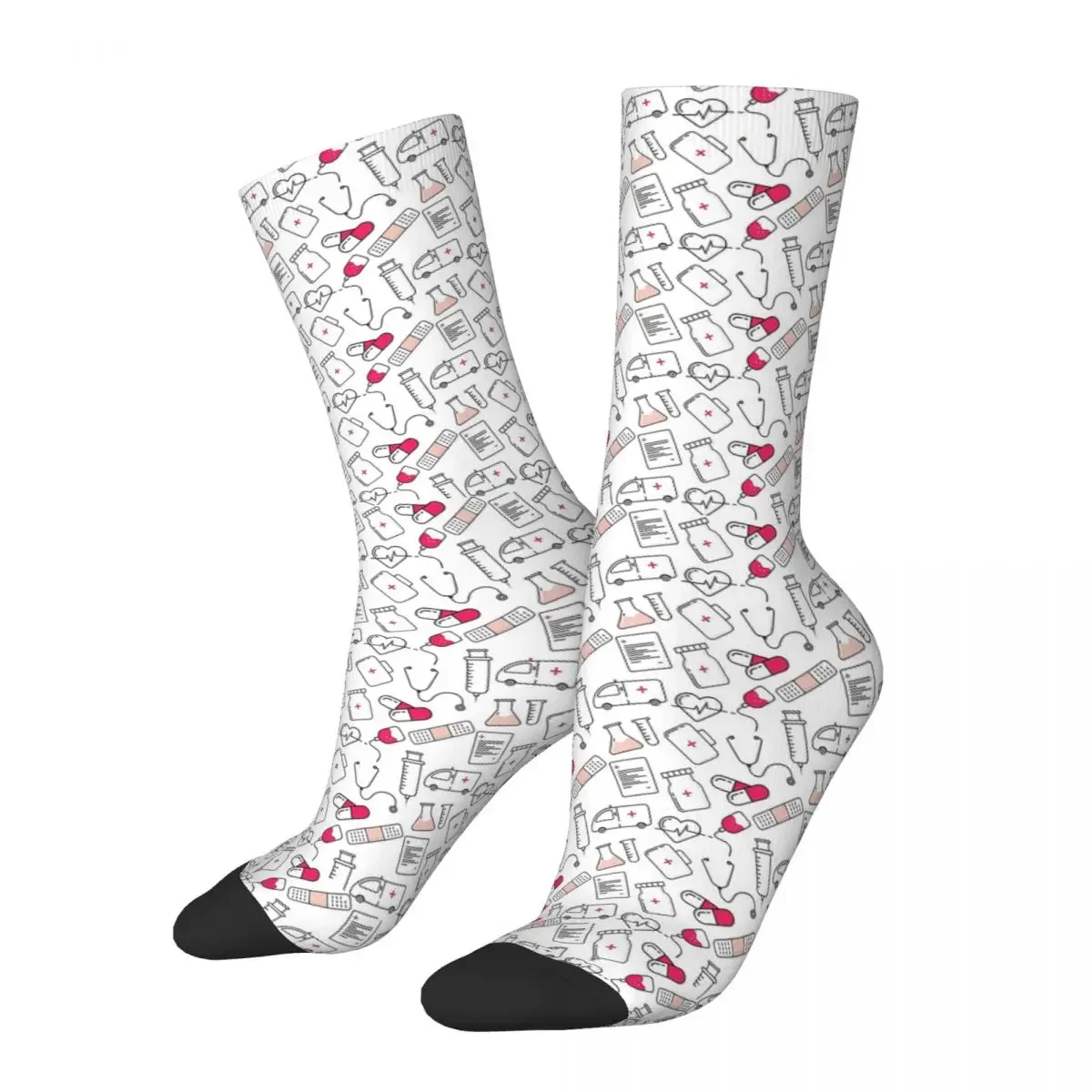 

Hospital Medical Pattern - Gift For Healthcare Worker NHS Socks High Quality Stockings All Season Long Socks Accessories