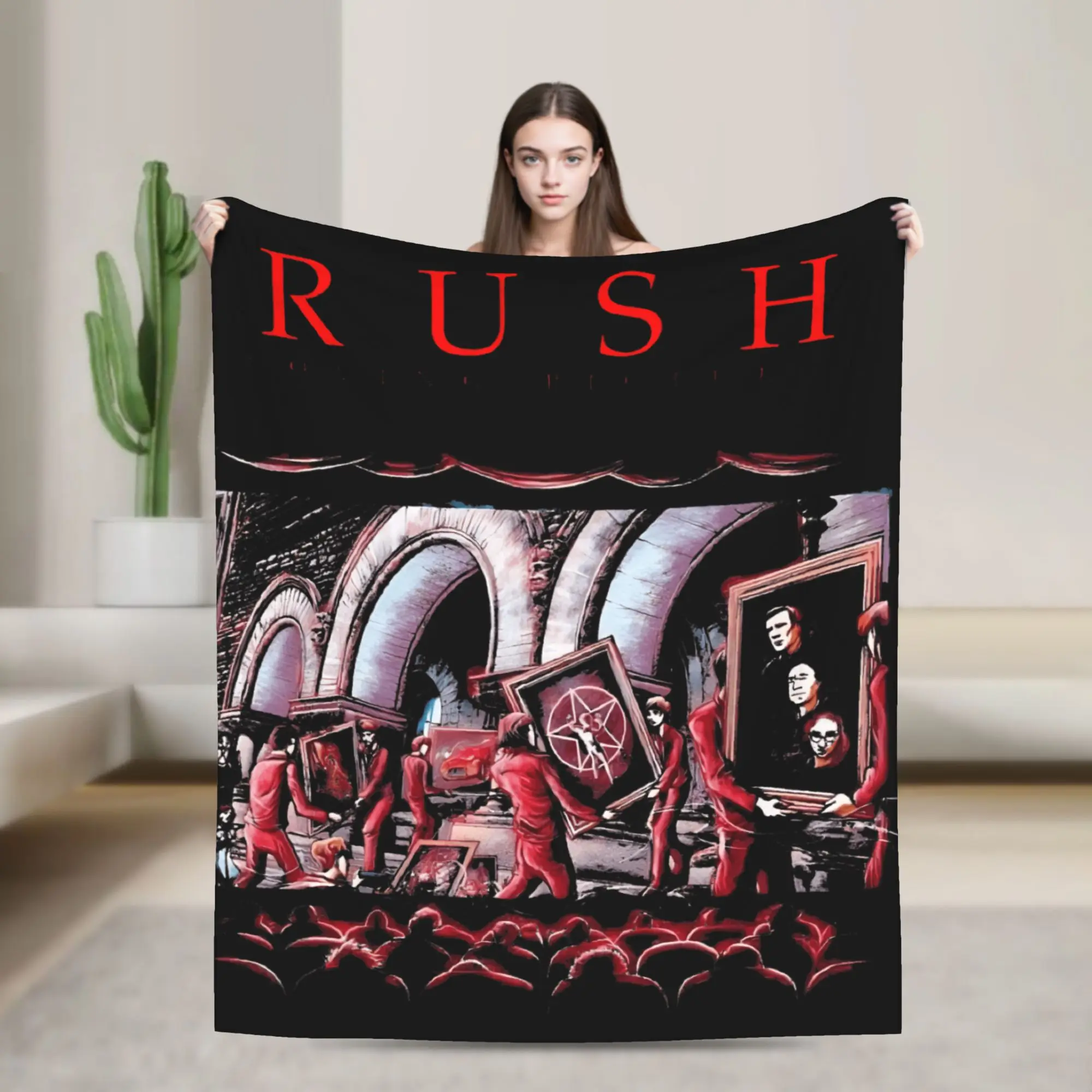 Moving Pictures Rush Anniversary Band Tour Flannel Blanket Winter  Warm Bedding Throws Living Room Bedspread Sofa Bed Cover