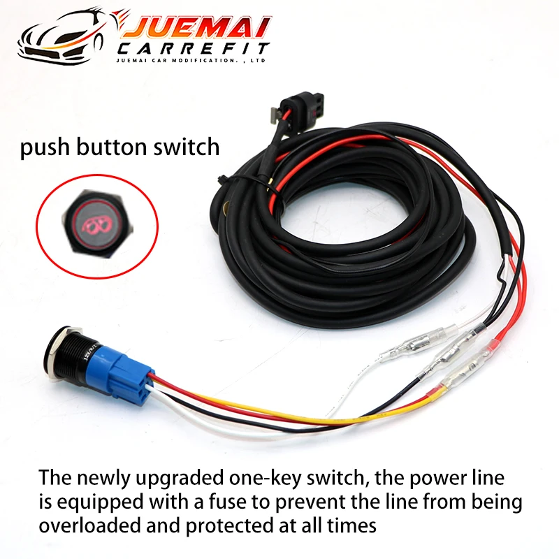 JUEMAI Car Accessories Electric Exhaust Control Valve One-Key Button Remote Motor Switch System With Cable Universal Water Proof