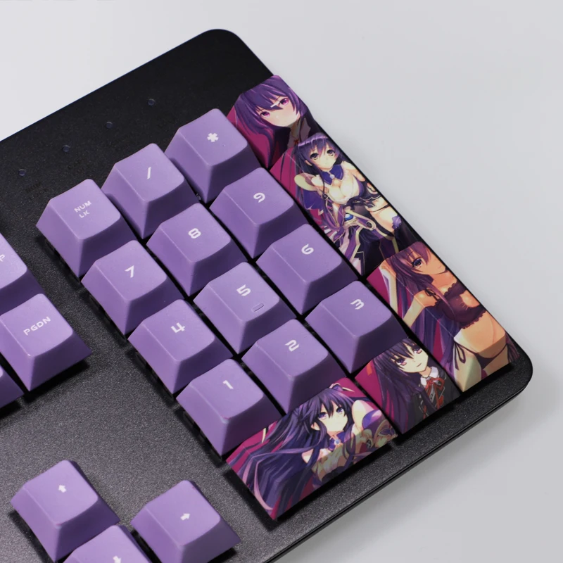 Yatogami Tohka Date A Live 108 Key PBT DYE Sublimasi Cherry Profile MX Cross Axis Switch Anime Keycap Keyboard Mekanis