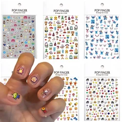 6PCS Cartoon Toy Story Nail Stickers Movie Princess Stickers Suit Nail Decoration Cute Mickey Minnie Nail Supplies Nail Decals