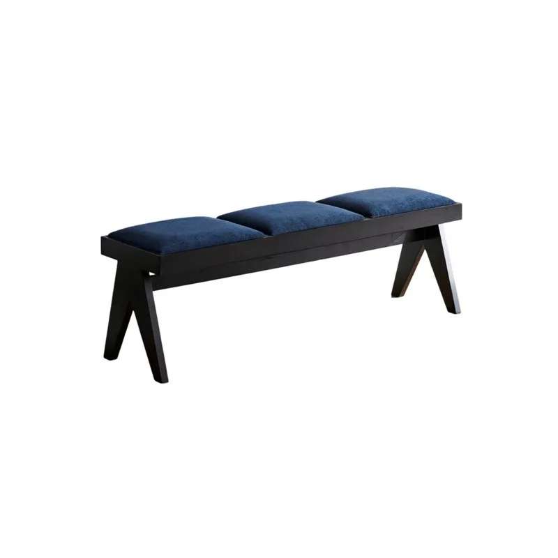 Medieval solid wood bench ash wood bench soft bag bedside stool simple shoe changing stool eating stool