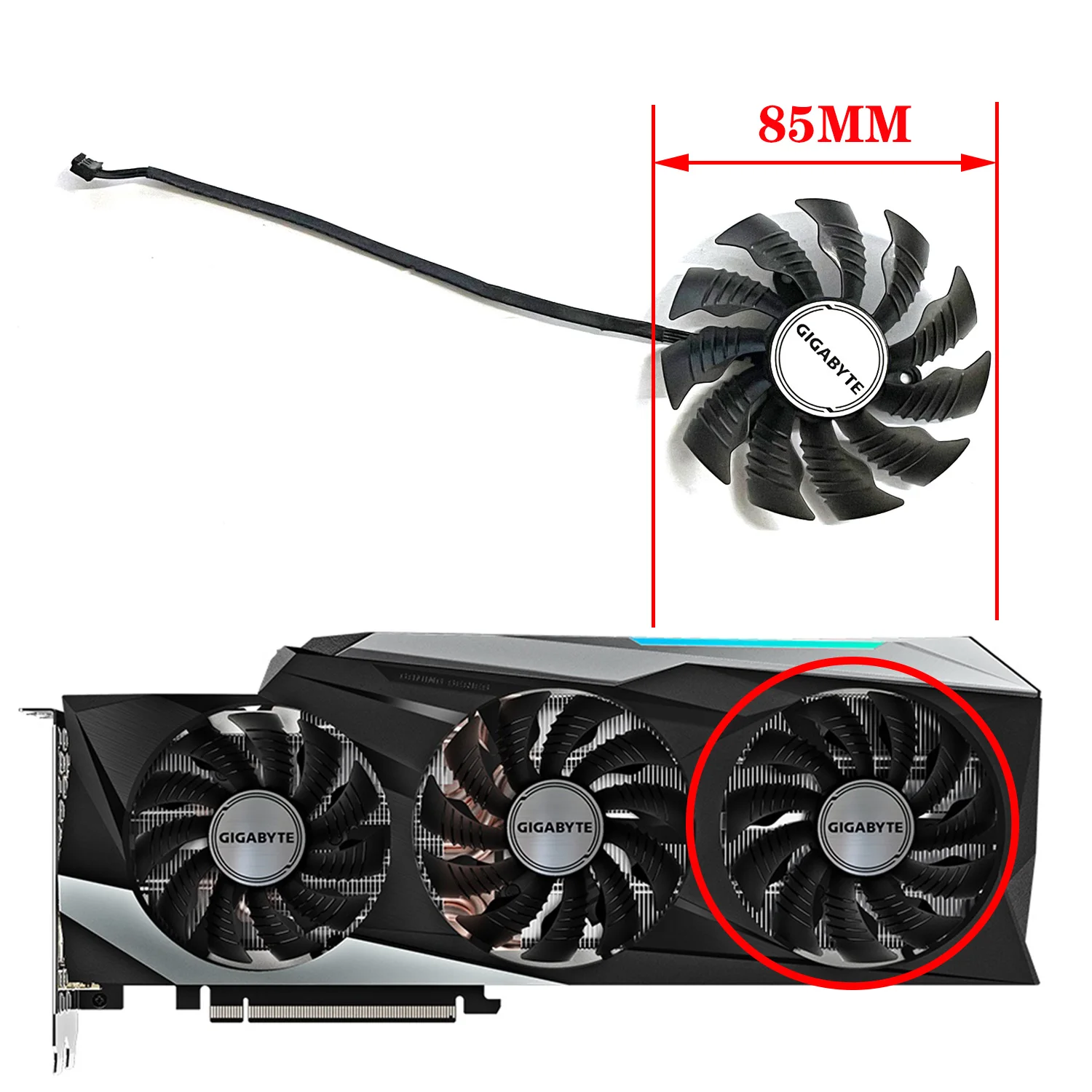Кулер для игровой графической карты Gigabyte Geforce Rtx 3080 3080Ti 3090, 12 В, а, 85 мм