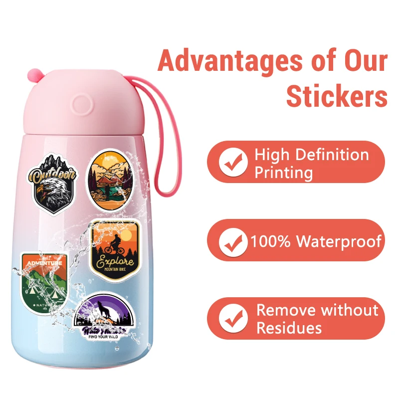 100PCS Travel Landmark Stickers Children Landmark Cognition Learning Stickers Toys Desktop Sticker Manual Decorative Sticker Toy