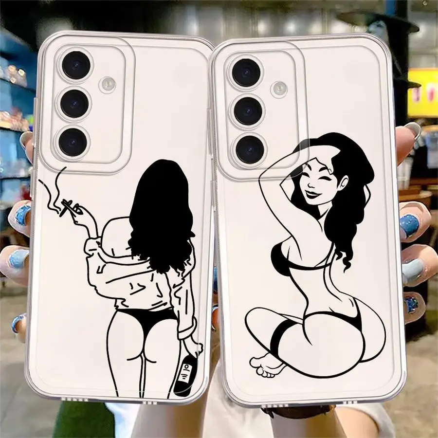 เคสโทรศัพท์ลายสาวเซ็กซี่สำหรับ Samsung Galaxy A71 A32 A51 A52s A50 A52 A16 A17 A21s A12 A72 A31  แบบนิ่ม