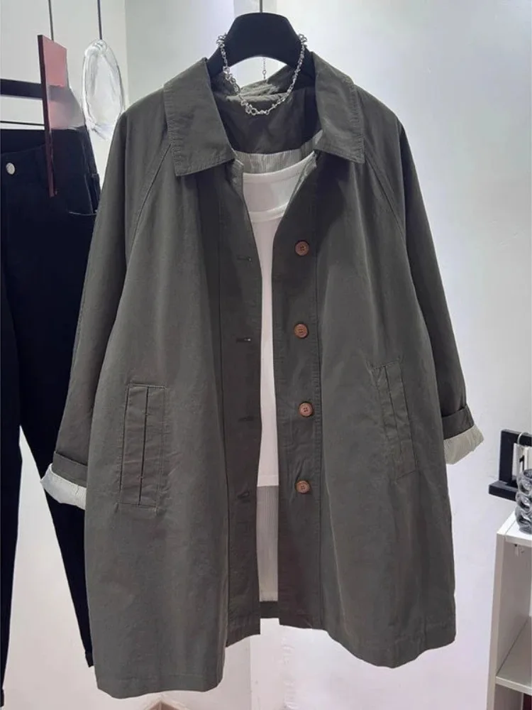 Long Cargo Jackets For Women Korean Fashion Leisure Style Solid Outwears Loose Spring Autumn Simple Veste Femme