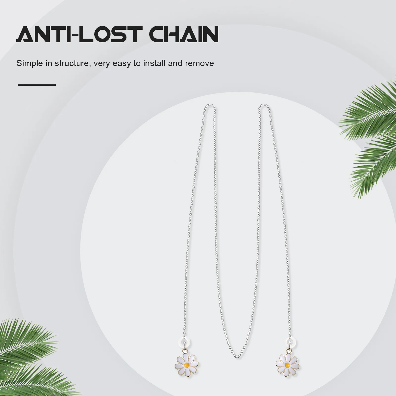 

1Pcs Anti Lost Chain Wireless Earphone Metal Link Exquisite Craftsmanship Non Slip Earpiece Strap Universal Fit Daisy Design