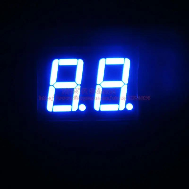 100pcs 18 Pins 5621BB 5621AB 0.56 Inch 2 Digits Bits 7 Segment Blue LED Display Common Anode Cathode Digital Display