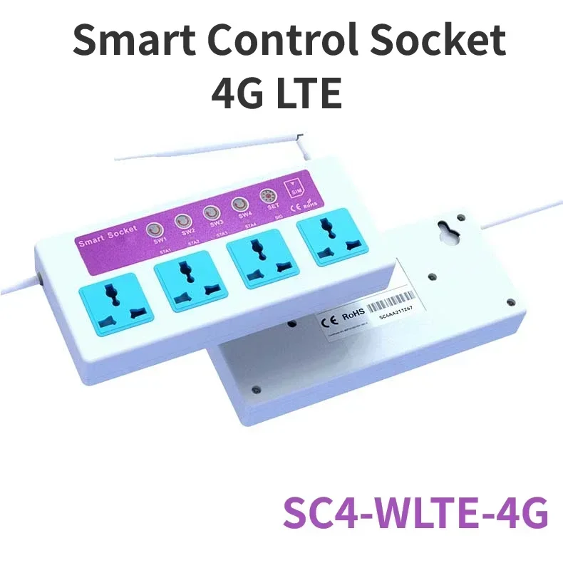 SC4-WLTE-4G Smart Power Switch Plug Socket Power Failure Alarm Intelligent Electronic Temperature 4G LTE Control Socket GSM SMS