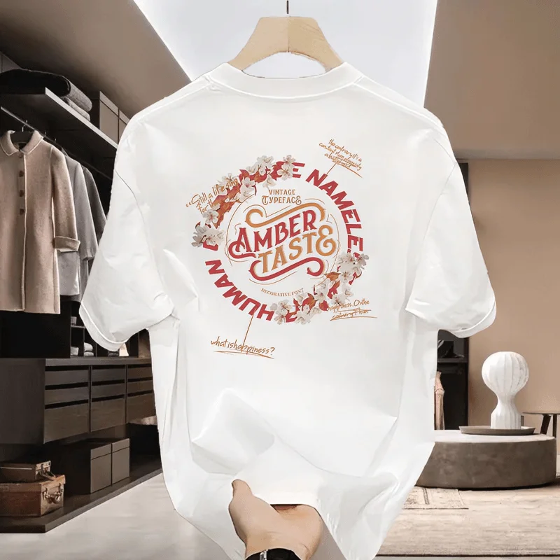 

American Sle ort Sve T-irt Men's Printed Loose Fit Regular Length Cool Sle Faionable Sun Protection Clothing