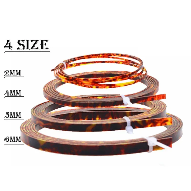 Wei_hong Store--Colorful Celluloid 6/5/4/2 Mm Width Guitar Binding Purfling 5 Feet Length Red Tortoise Shell 1pcs