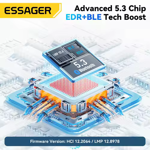 Essager USB Bluetooth 5.3 Adapter Aux Audio Receiver Transmitter For PC Speaker Laptop soundbox Wireless Mouse USB Transmitter - Image 3