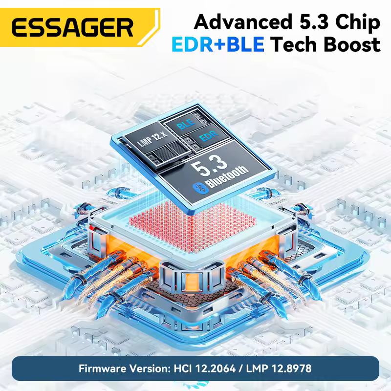 Essager USB Bluetooth 5.3 Adapter Aux Audio Receiver Transmitter For PC Speaker Laptop soundbox Wireless Mouse USB Transmitter - Image 3