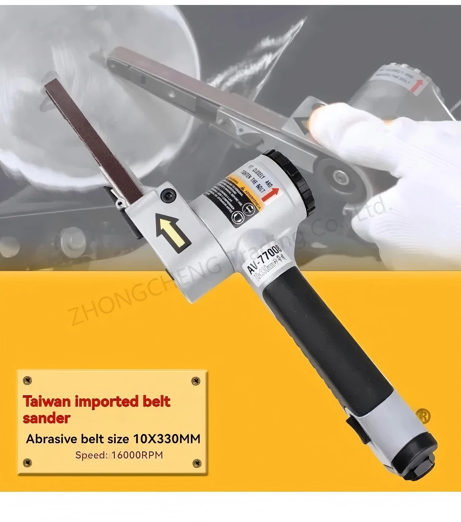 Pneumatic Belt Sander Dynamic Belt Sander Wood Polishing Machine Welding Standard Chartered Grinding 10*330