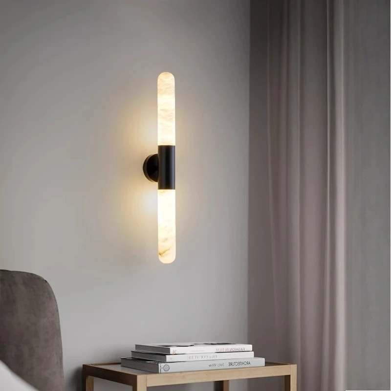 مصباح جداري رخامي إيطالي فاخر وبسيط وحديث لغرفة النوم والممر وخلفية جدارية لغرفة المعيشة والفندق
