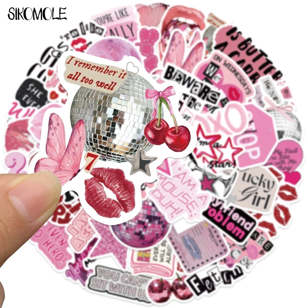 10/30/50pcs Cute Pink Cool Girls Cartoon Graffiti Stickers Aesthetic Decal Fridge Laptop Phone Diary Stationery Sticker Kid Toy