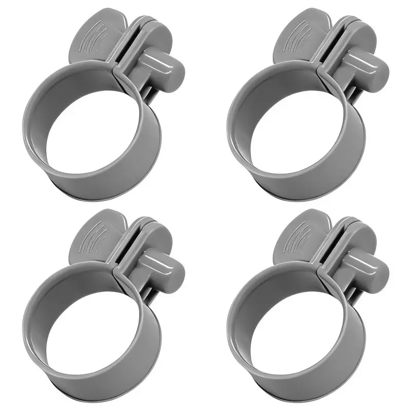 Abrazaderas de manguera de plástico ajustables para piscinas elevadas, abrazaderas de manguera con llave, clips de conexión para bomba de filtro, 1/4 unidades