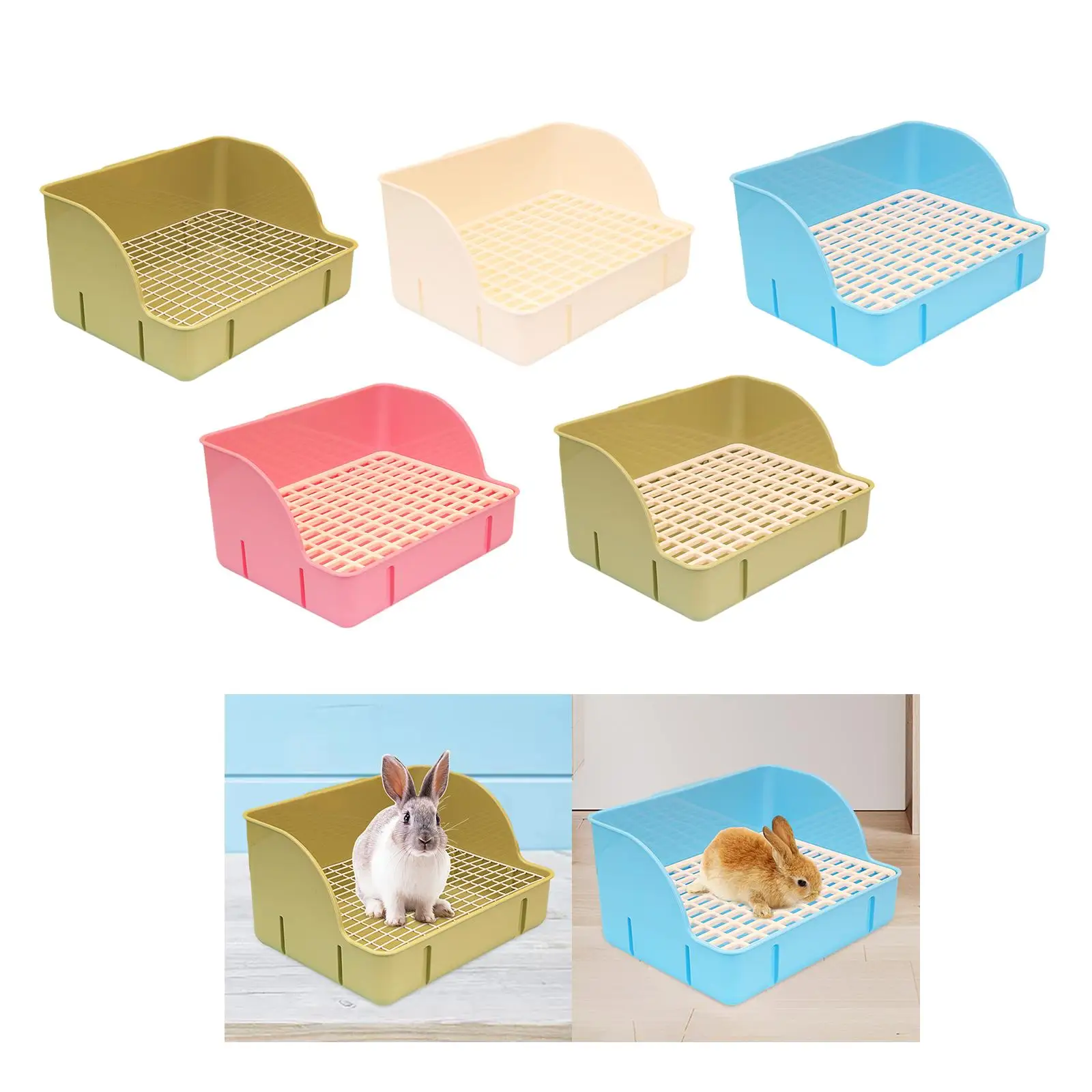 Rabbit Litter Box Durable Small Animals Litter Tray Corner Toilet Box for Ferrets Guinea Pigs Hamster Rats Cage Accessories