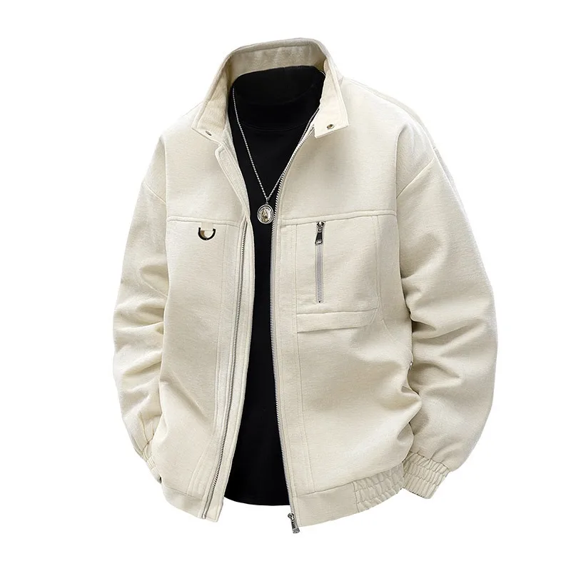 

Casual Jacket Men's Spring Autumn New Hoodless Outerwear Fat Men's Loose Overweight and Plus-size Top Fashionable Individuality