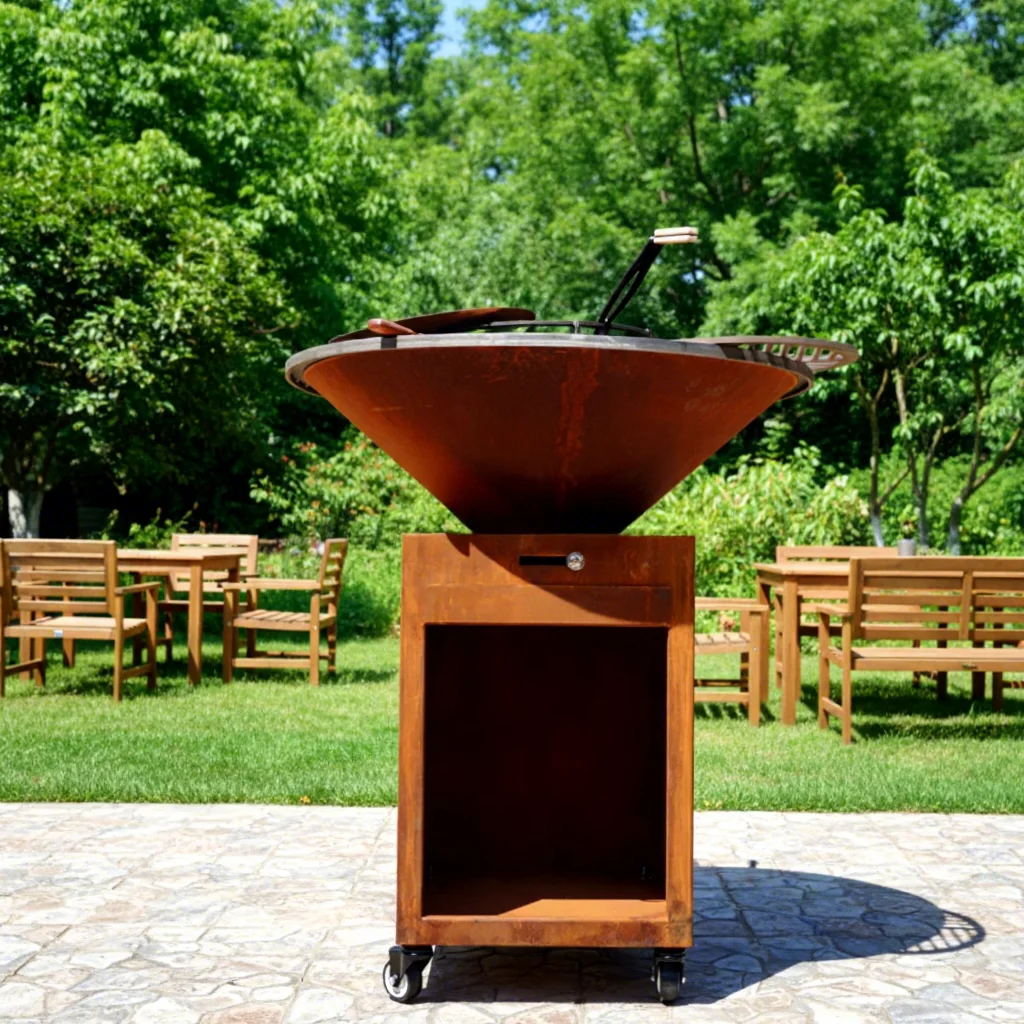 Commercial Bbq Stove Outdoor Wood Burning Charcoal Fire Pit Table Wood Burning Metal Barbecue Iron Grills