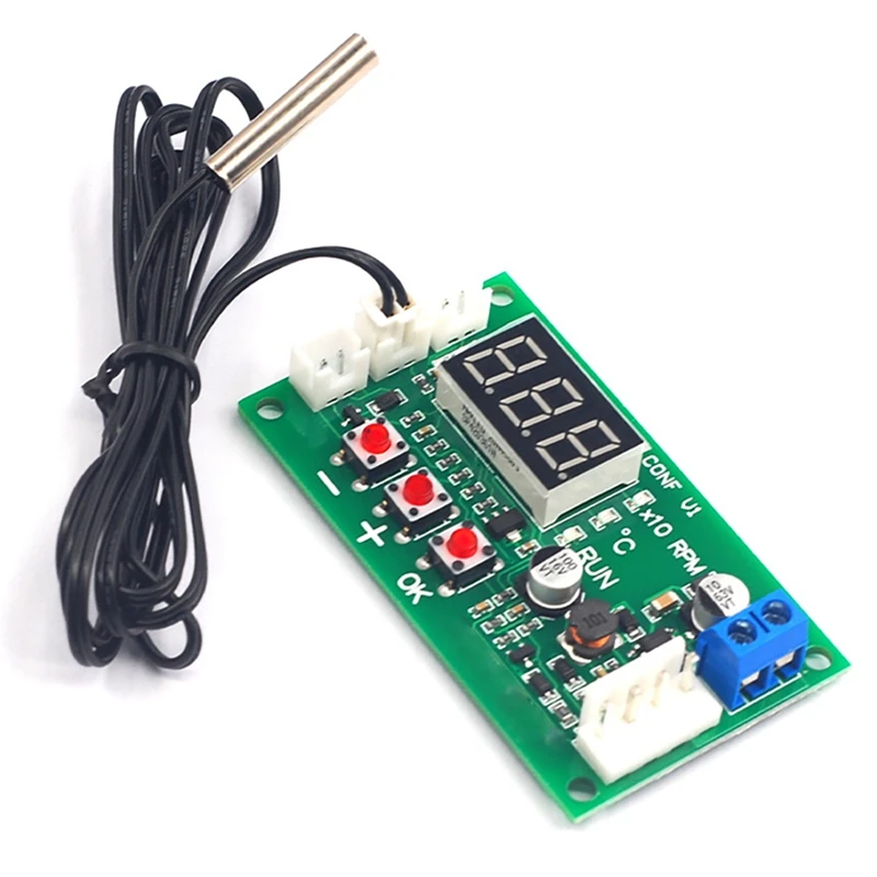 DC12-48V Digital Four-Wire PWM Fan Temperature Controller Module 5A