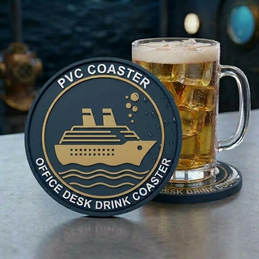 Custom Logo PVC Silicone Coaster Heat Resistant Soft Rubber Tea Coffee Cup Mat For Table Insulation