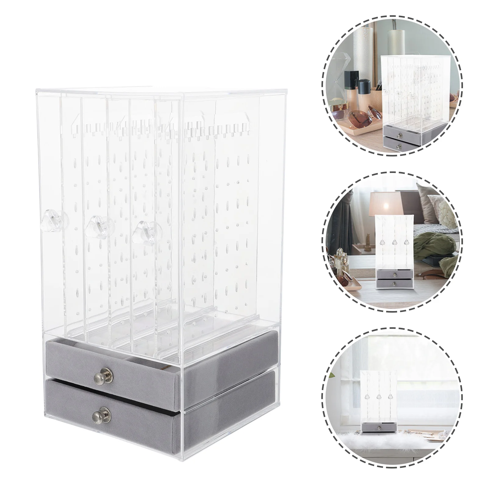 

Jewelry Storage Box Earring Display Holder Necklace Rack Clear St ganizer Premium Material Durable Sturdy Home Store Use