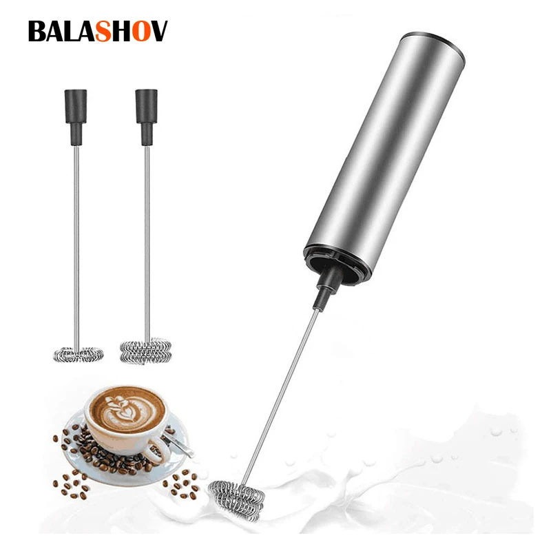 Electric Milk Frother Maker Wireless Handheld Stainless Steel Coffee Cappuccino Foam Maker USB Egg Beater Portable Blender