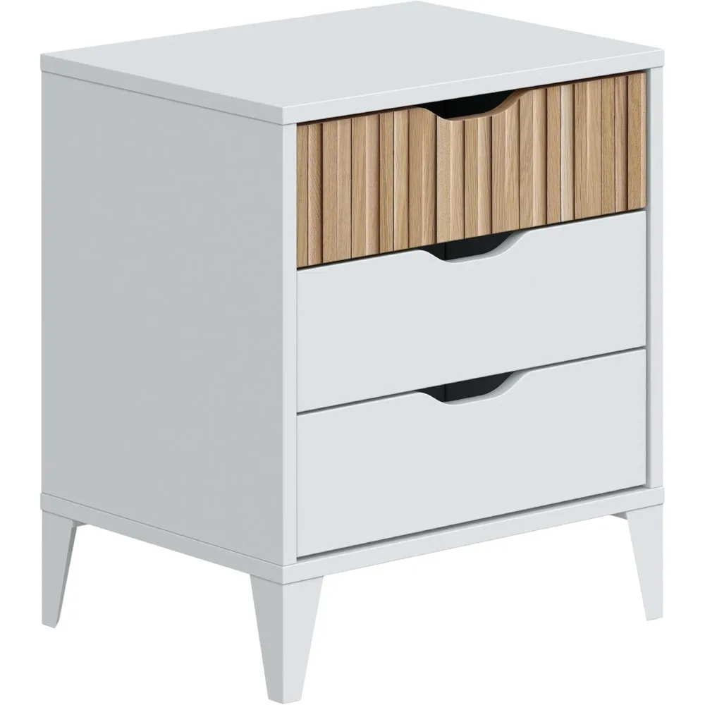 Mesita de Noche con 3 كاجونيز، كومبيناشن بلانكو و روبل 44x50x33 سم #2