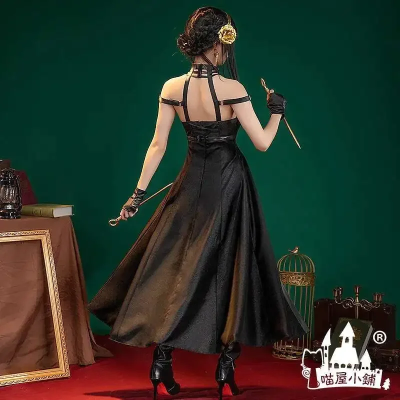 CosplayCOSPLAYONSEN asesino gótico Halter vestido negro hecho a medida Anime SPY×FAMILY Yor Forger Cosplay disfraz