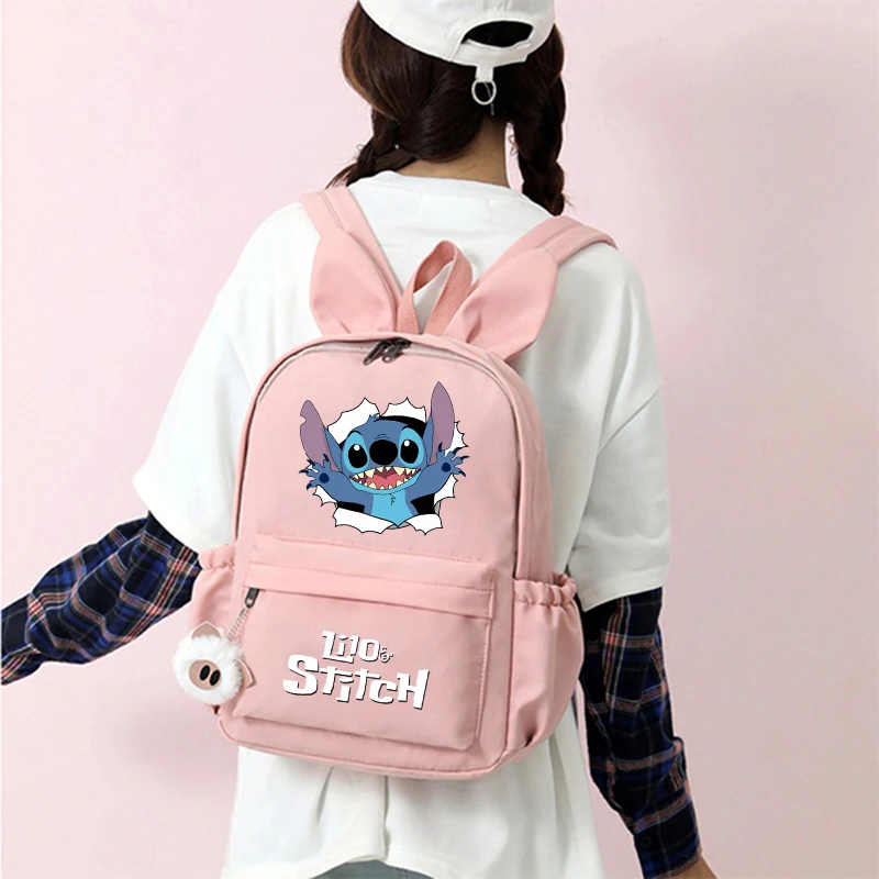 Disney Lilo Stitch plecak dla dziewczynek chłopców nastolatek plecak dziecięcy na co dzień torby szkolne podróżne plecaki z uszami królika Mochila