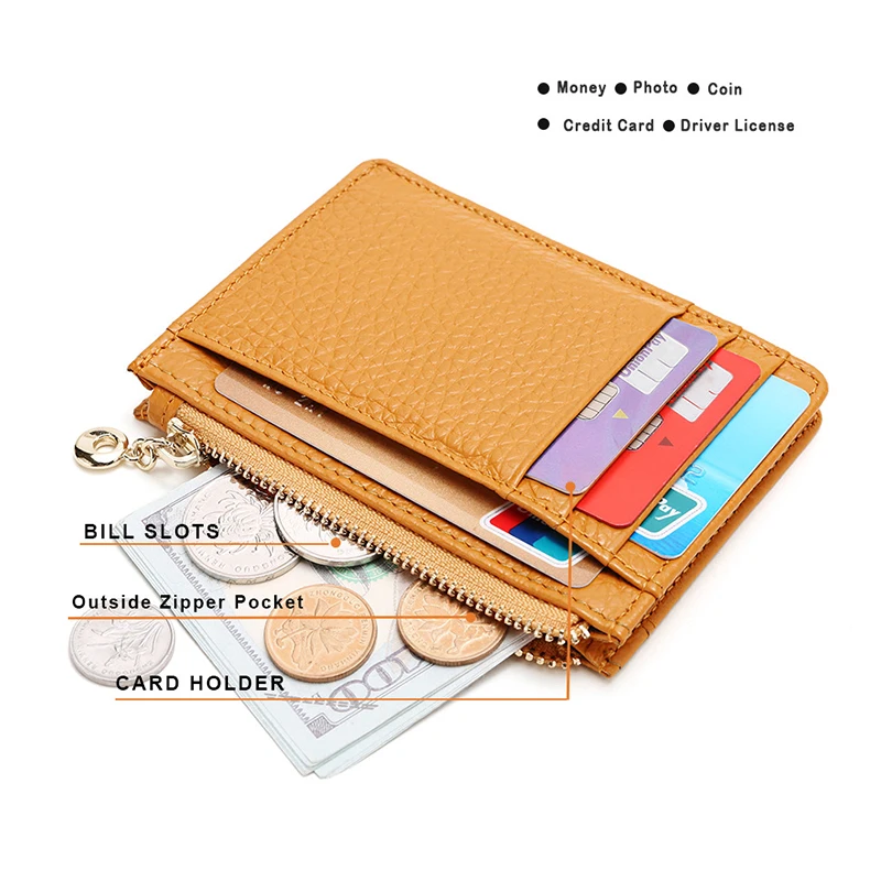 Ultra-thin Multi Slot Small Wallet Zipper Zero Wallets Korean Minimalist Coin Bag Purchase Unisex Purse Holder Package Dropshipp