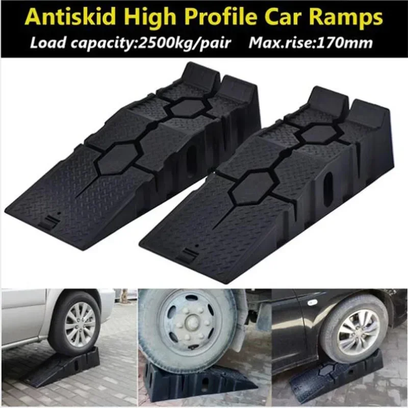 1Pair Black 2500KG Heavy Duty Car Ramps 900mm Long Antiskid Working Ramp Auto Oil Changing Repair Maintenance Jack Lift Tools