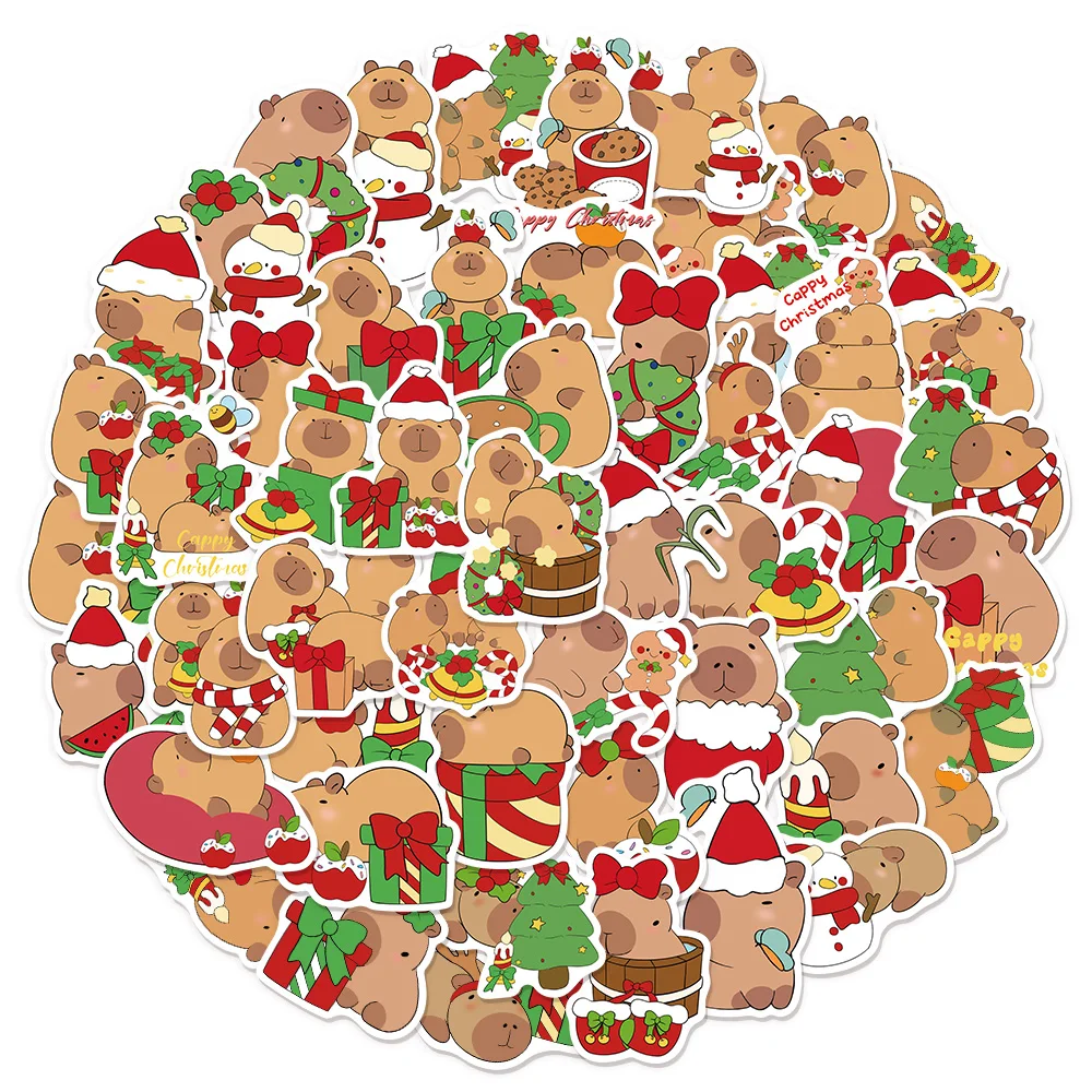 สติกเกอร์การ์ตูนคาปิบารา 50 ชิ้น สำหรับตกแต่งแล็ปท็อป กีตาร์ กระเป๋าเดินทาง จักรยาน สเก็ตบอร์ด กันน้ำ ของเล่น