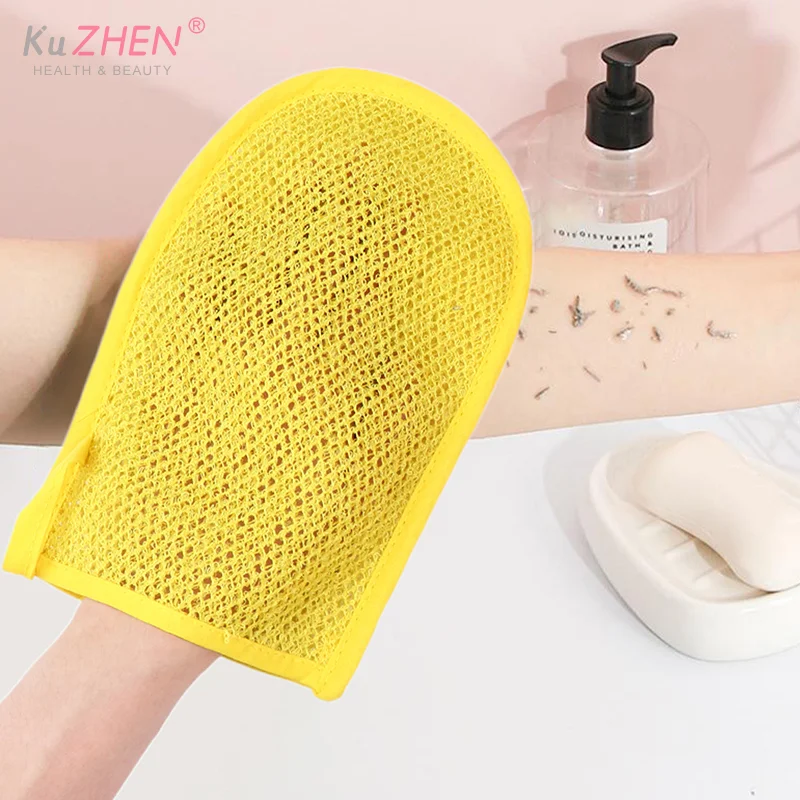 Guantes de baño para hombre y mujer, cepillo de ducha exfoliante para SPA, manopla exfoliante para limpieza corporal, guantes para frotar la piel muerta, toalla de ducha, masaje corporal de espuma
