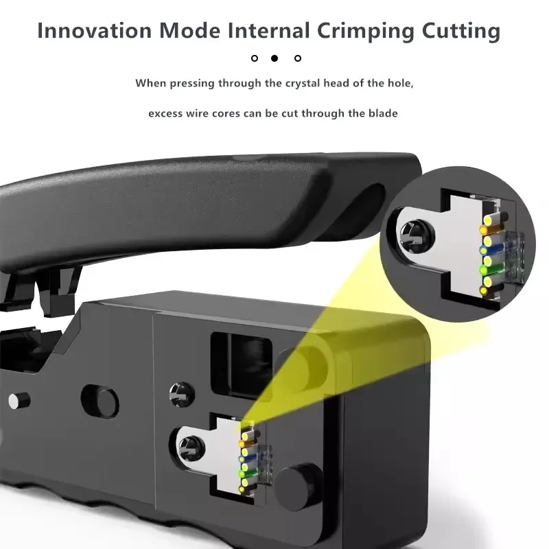 Cat5/Cat6/Cat7 Multifunctional Network Cable Pliers Crimping Tool RJ11/12 8P/6P LAN Ethernet Pass Through All In One Crimp Tools