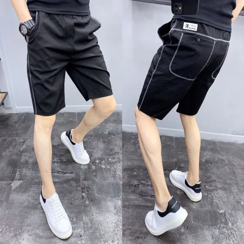 Quick Dry Shorts for Men Sweat Cargo Bermuda Man Short Pants Board Y2k In Bulk 3 Quarter Hot Deals Pack No Logo Streetwear Loose