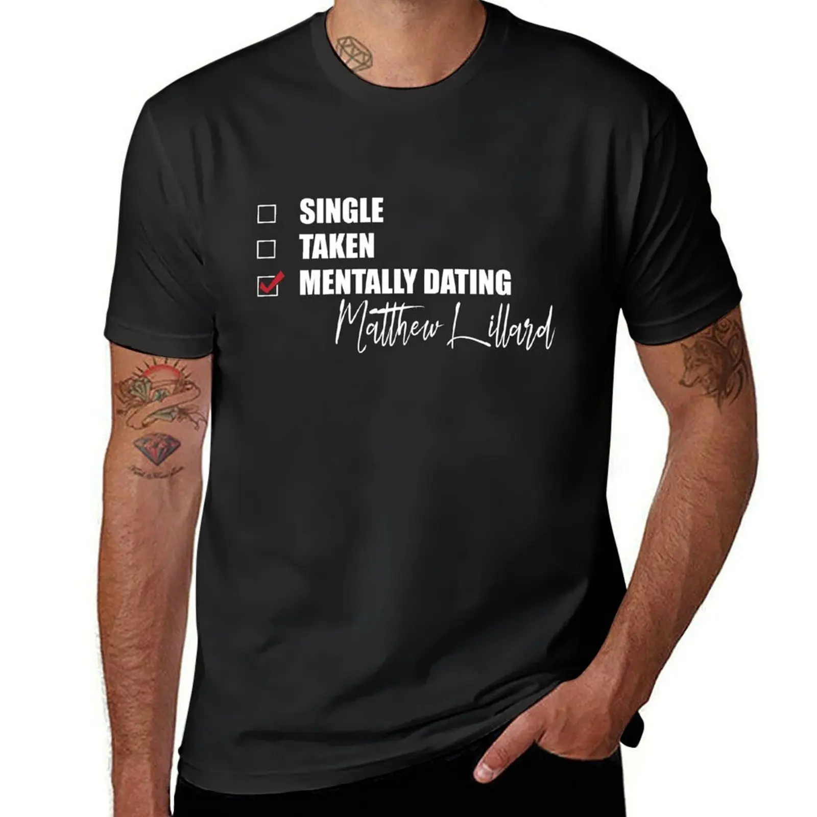 Mentally Dating Matthew Lillard T-shirt Blacks Sublime Tees For A Boy Mens Graphic t-shirts Funny