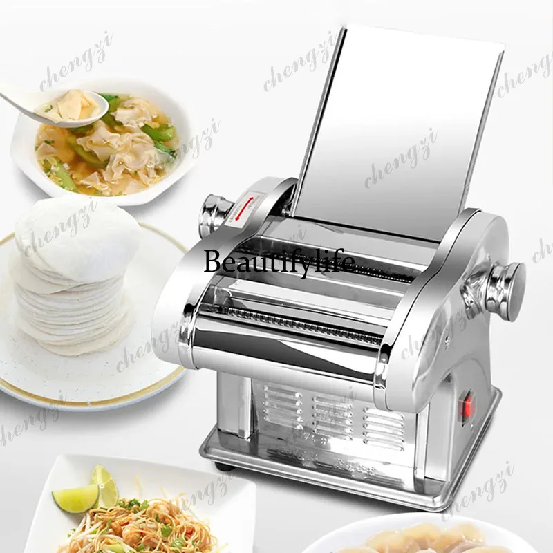 

Electric Noodle Making Machine Dumpling Wrapper Pasta Noodle Machine Commercial Household Stainless Steel Noodle Press Machine