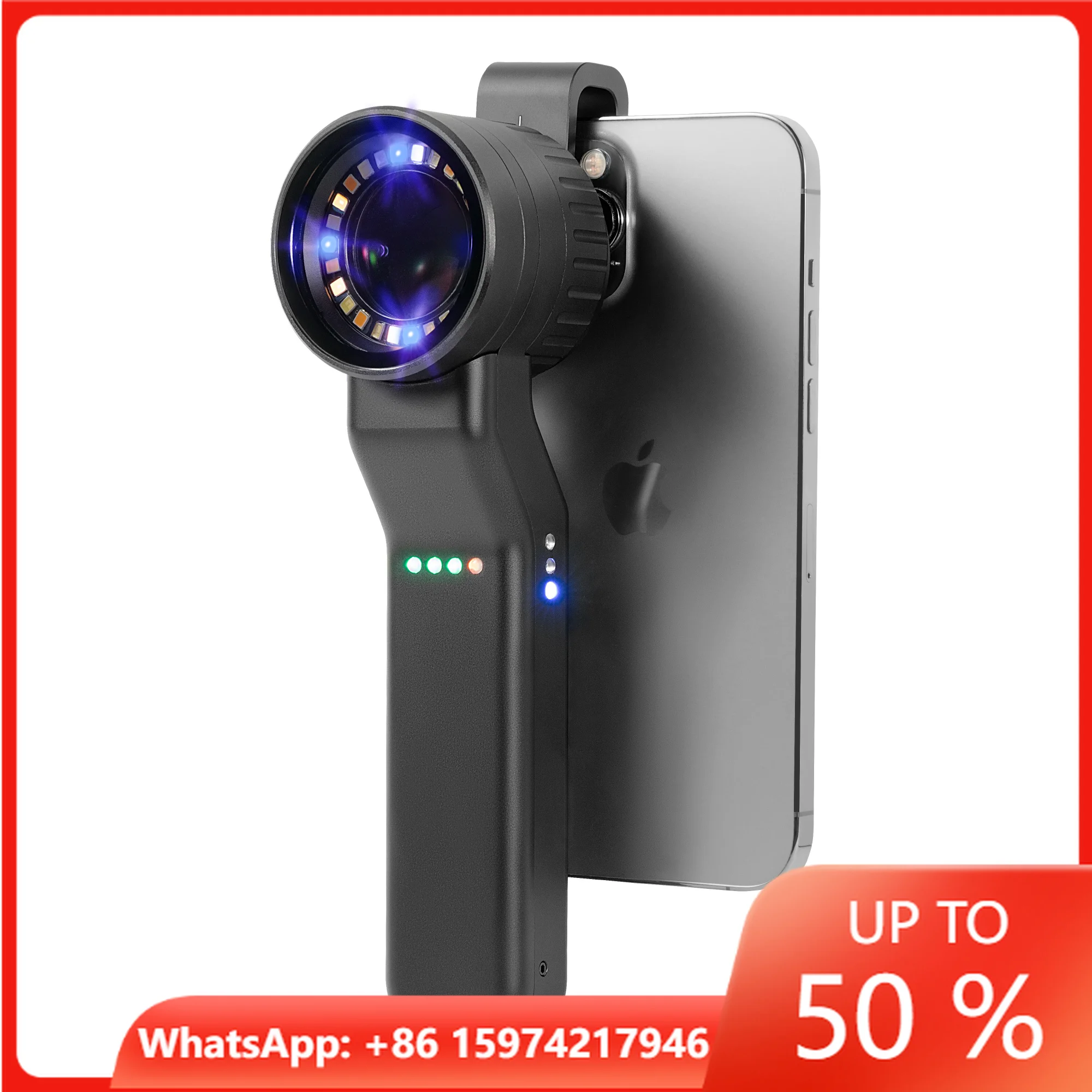 IBOOLO DE-4100 Pro 365nm UV Light Fungal Lesion Examination 10X Magnification Cross Polarized Light Aluminum Optical Glass