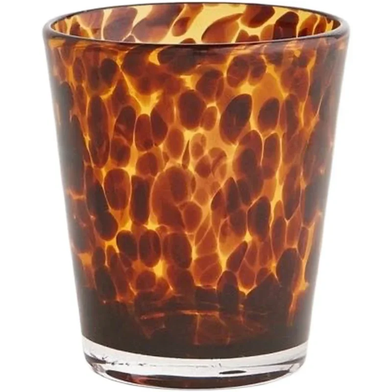 Lazzy House Foreign Trade Retro Old Fashion Tortoiseshell Leopard Pattern Handmade Glass Water Glass Wine Glass Whisky Glasses