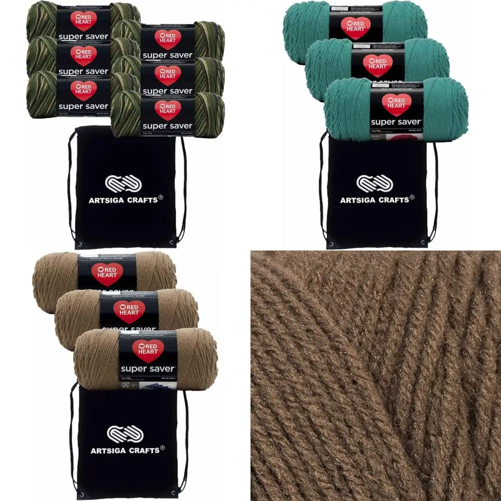 

Worsted Medium Acrylic Yarn Camouflage 6-Skeins Same Dye Lot for Crocheting and Knitting